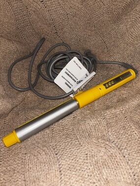 Drybar The 3-Day Bender Rotating Curling Iron Yellow/Gray Like New Tested Works